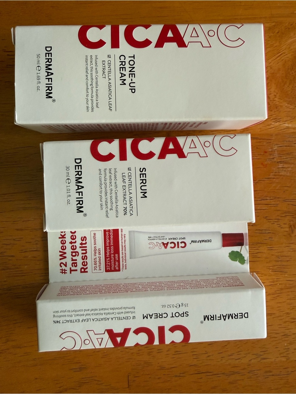 CICA A·C Tone-Up Cream & Serum - White with Red Accent